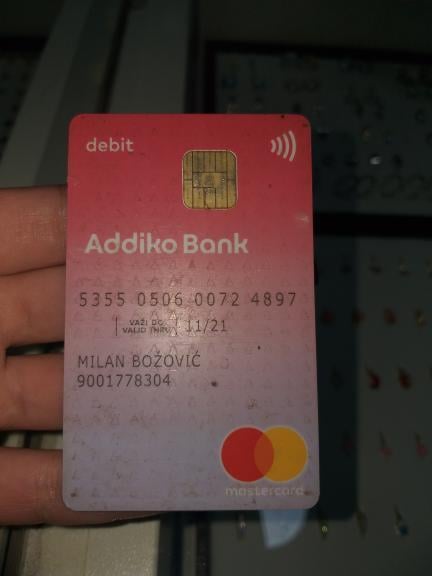 Pronađena kartica Adiko banke