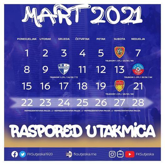 Raspored utakmica Sutjeske