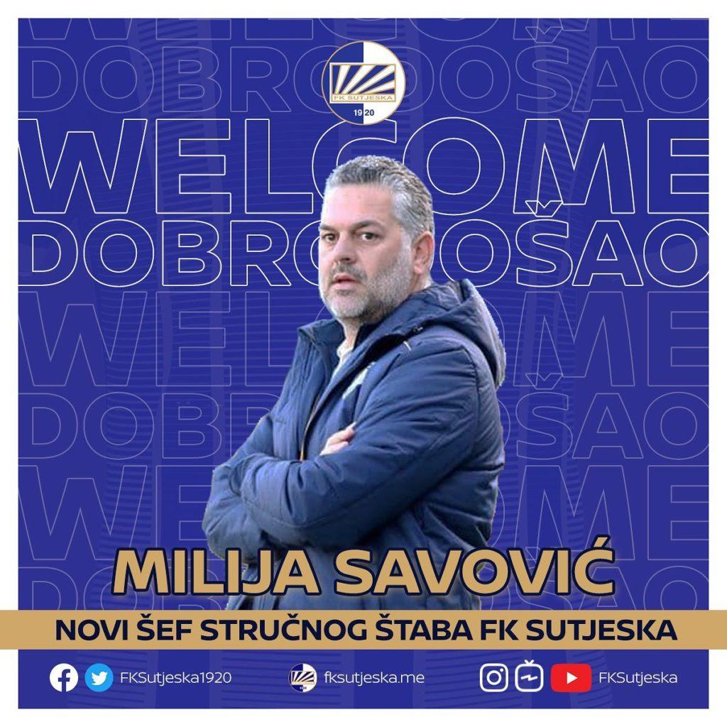 Sutjeska je i zvanično potvrdila rastanak sa dosadašnjim trenerom Miljanom Radovićem, a ujedno promovisala Miliju Savovića kao njegovog nasljednika.