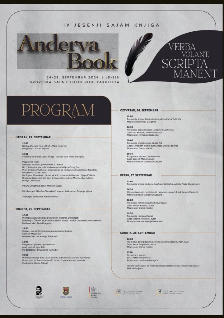 Program četvtog jesenjeg sajma knjiga