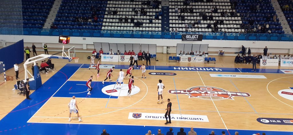 Sutjeska SC Derby rezultat, KK Sutjeska Nikšić, Prva crnogorska košarkaška liga, Sutjeska poraz, SC Derby pobjeda, košarka Nikšić, Balša Živanović poeni, mtel liga