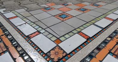 ememem mozaik ulica street art niksic pukotine asfalt umjetnost dom revolucije staklo
