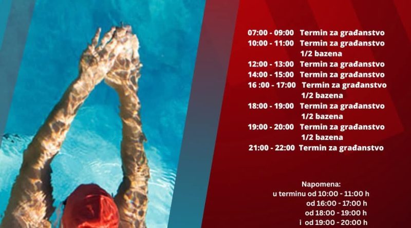 bazen Nikšić 30 april, termini bazen Nikšić, gradski bazen Nikšić, plivanje Nikšić, rekreacija Nikšić