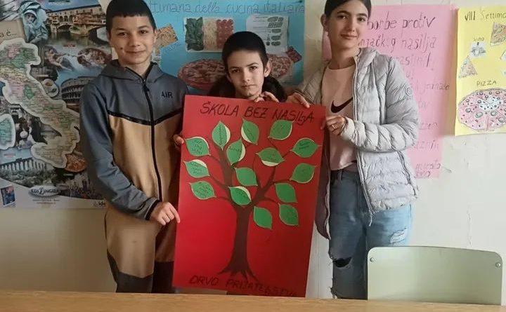 Škola bez nasilja, OŠ Janko Bjelica, radionica nenasilna komunikacija, empatija učenici, prevencija nasilja škola, obrazovanje Crna Gora, školske aktivnosti