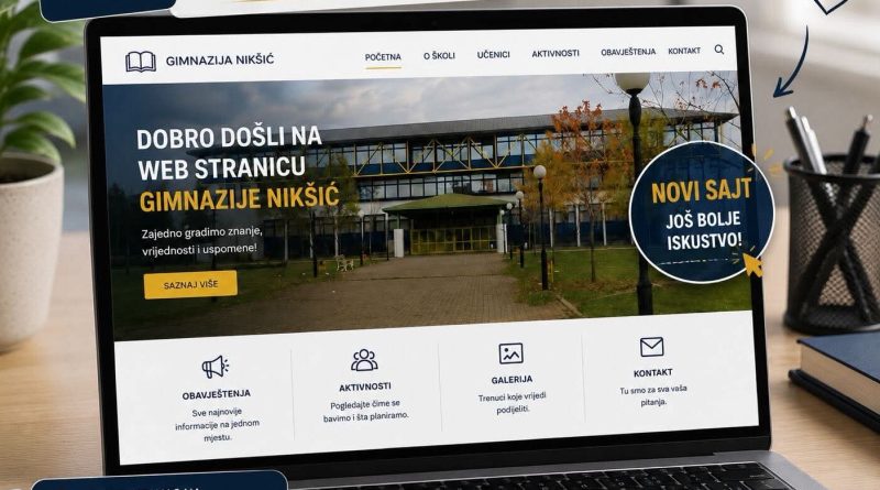 Gimnazija Stojan Cerović, nova web stranica, školski sajt, obrazovanje, Nikšić, gimnazija.me