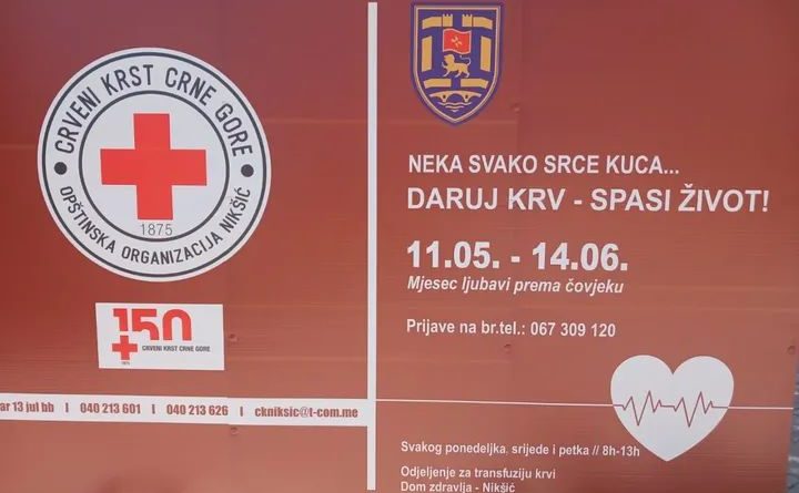 Budi nečiji heroj: Akcija dobrovoljnog darivanja krvi u Nikšiću darivanje krvi Nikšić, dobrovoljno davanje krvi, Dom zdravlja Nikšić, Mjesec ljubavi prema čovjeku, transfuzija krvi Nikšić, humanitarna akcija, Crveni krst Nikšić, akcija darivanja krvi