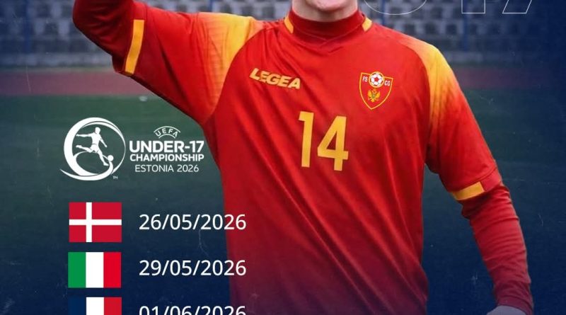 Blažo Đukić u dresu U17 reprezentacije Crne Gore