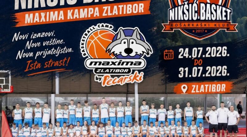 KK Nikšić Basket, Maxima kamp, Zlatibor, košarkaški kamp, djeca, sport, trening, košarka, Nikšić, ljeto 2026