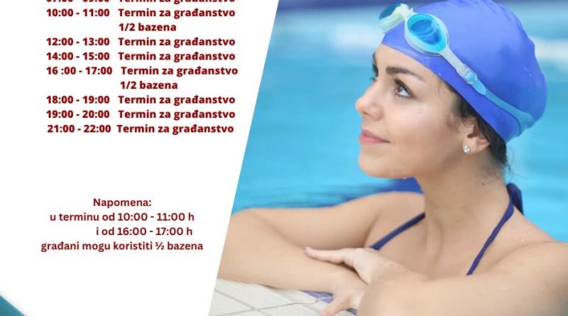Objavljen raspored termina za građanstvo na bazenu u Nikšiću Objavljen raspored termina za građanstvo na bazenu u Nikšiću