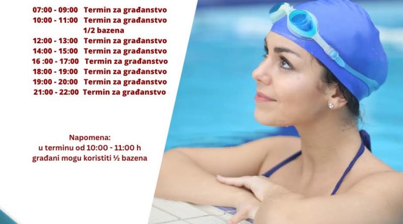 Objavljen raspored termina za građanstvo na bazenu u Nikšiću Objavljen raspored termina za građanstvo na bazenu u Nikšiću