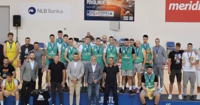 Košarkaši Fakulteta za sport i fizičko vaspitanje sa peharom Studentske lige Crne Gore
