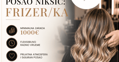 Potreban frizer/ka u Nikšiću
