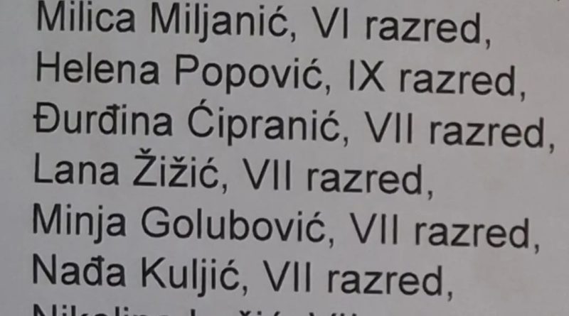 Učenicima OŠ “Olga Golović” uručene zahvalnice za učešće na literarnom konkursu