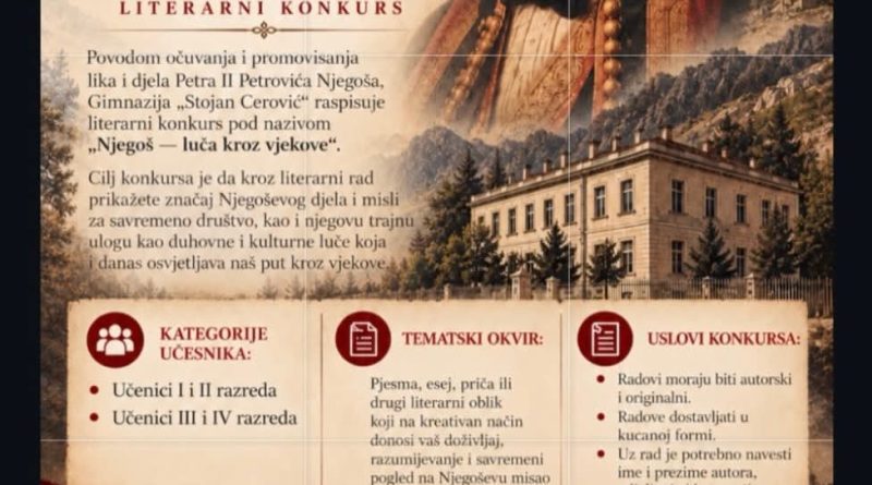 Nikšićka Gimnazija bira najbolje literarne radove inspirisane Njegošem
